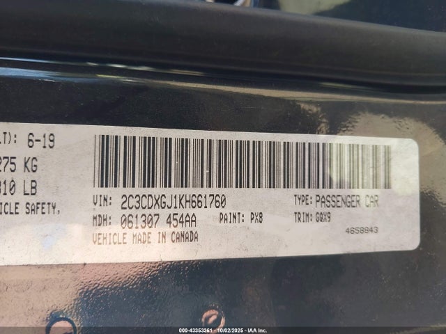 Dodge Charger Scat Pack Rwd 2019 2C3CDXGJ1KH661760 Image 9