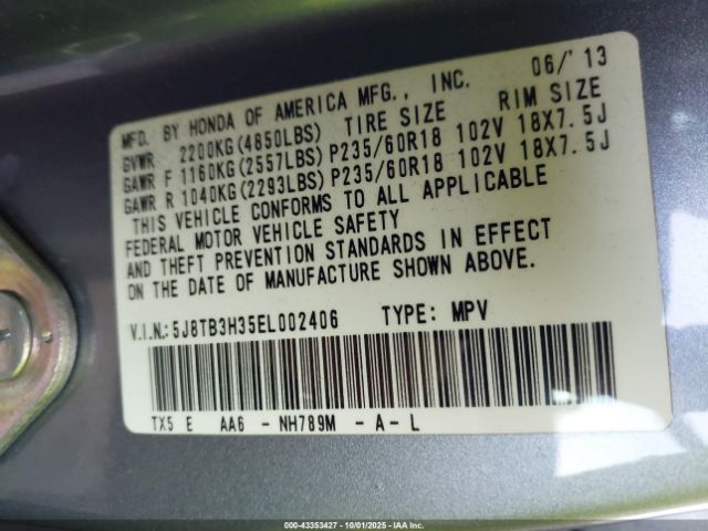 2014 ACURA RDX 5J8TB3H35EL002406 Photo 8