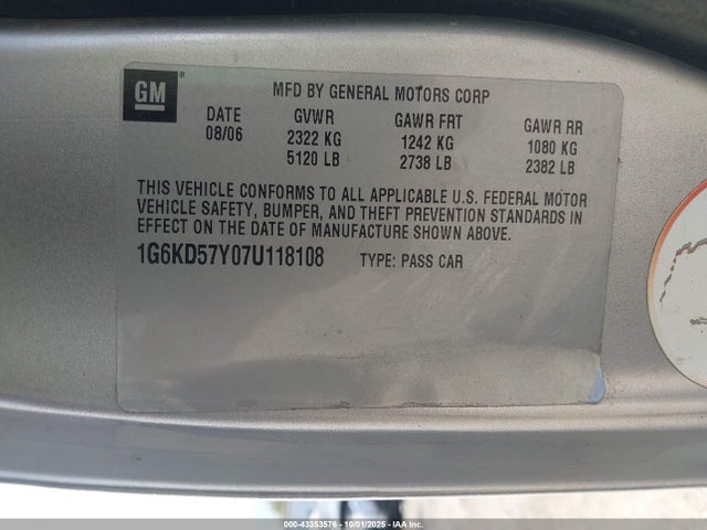 2007 CADILLAC DTS 1G6KD57Y07U118108 Photo 8