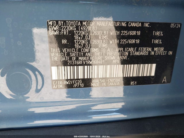 Toyota a25a-fxs 2024 2T3T6RFV1RW068481 Image 9