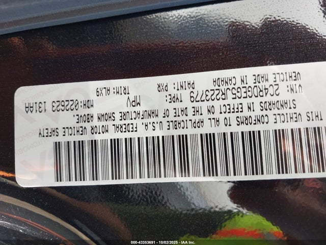 2C4RDGEG5JR223779 Dodge 2018