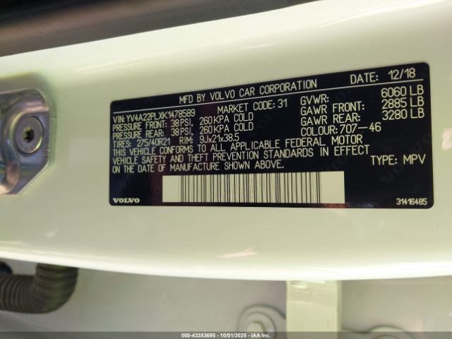 2019 VOLVO XC90 YV4A22PLXK1478589 Photo 8