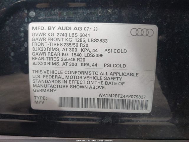 2023 AUDI Q4 E-TRON WA1M2BFZ4PP079827 Photo 8
