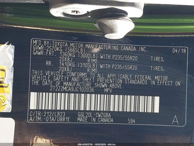 2018 LEXUS RX 350 2T2ZZMCA9JC102036 Photo 8