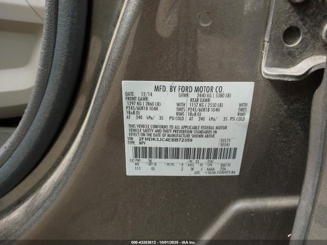 2014 FORD EDGE 2FMDK3JC4EBB72359 Photo 8