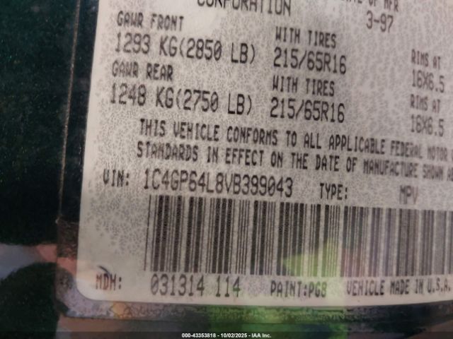 1997 CHRYSLER TOWN & COUNTRY 1C4GP64L8VB399043 Photo 8