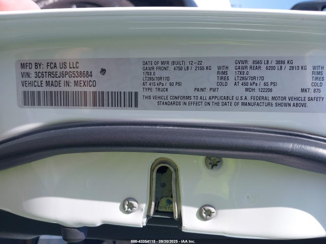 RAM 2500 2023 3C6TR5EJ6PG538684 Image 9