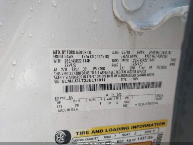 2018 LINCOLN NAVIGATOR 5LMJJ2LT2JEL11011 Photo 8