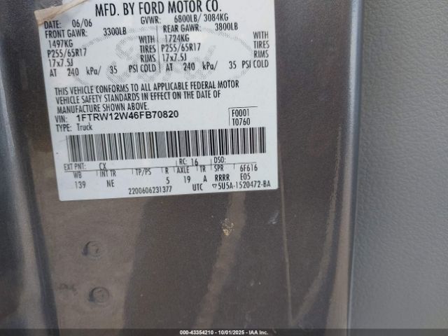 2006 FORD F-150 1FTRW12W46FB70820 Photo 8