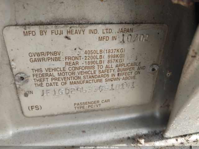 2003 SUBARU IMPREZA JF1GD29633G510141 Photo 8