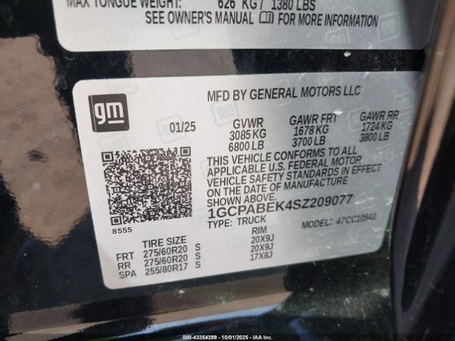 2025 CHEVROLET SILVERADO 1500 1GCPABEK4SZ209077 Photo 8