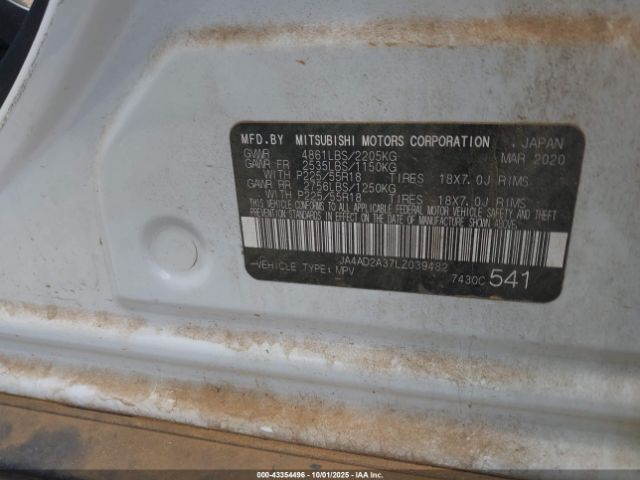 2020 MITSUBISHI OUTLANDER JA4AD2A37LZ039482 Photo 8