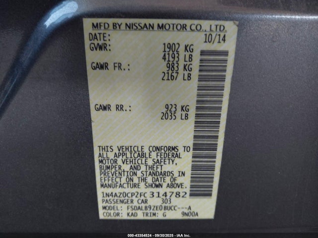 Nissan Leaf 2015 1N4AZ0CP2FC314782 Image 9