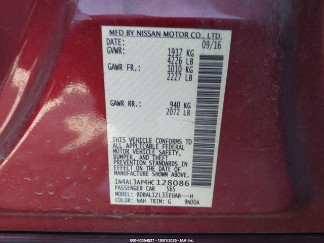 1N4AL3AP4HC128086 Nissan 2017