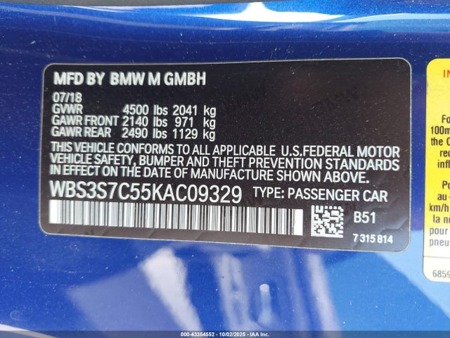 2019 BMW M4 WBS3S7C55KAC09329 Photo 8