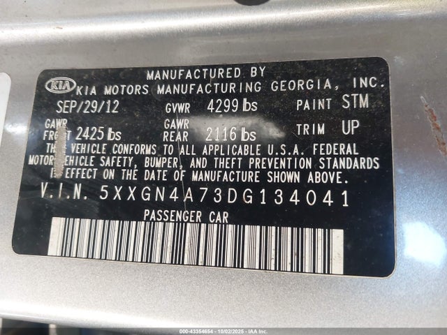2013 KIA OPTIMA 5XXGN4A73DG134041 Photo 8