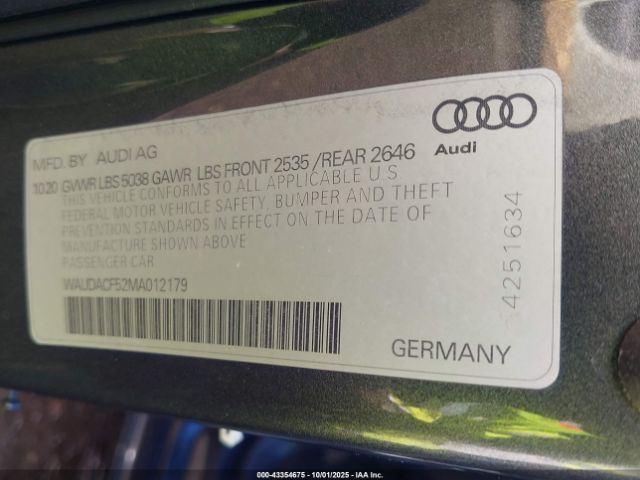 2021 AUDI A5 SPORTBACK WAUDACF52MA012179 Photo 8