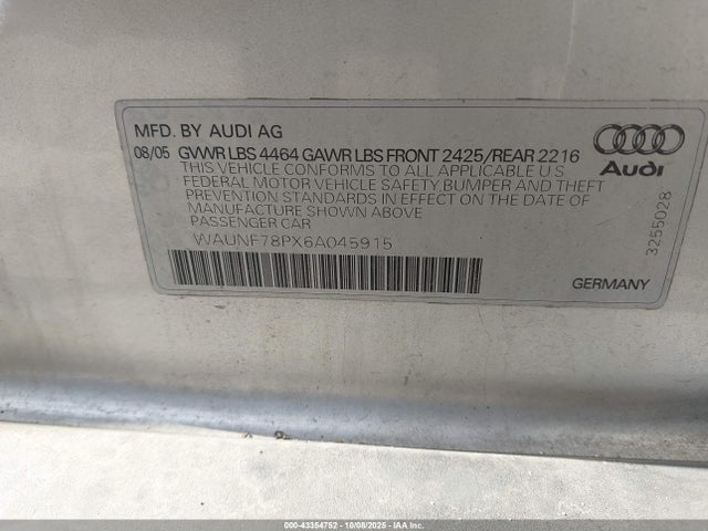 2006 AUDI A3 WAUNF78PX6A045915 Photo 8