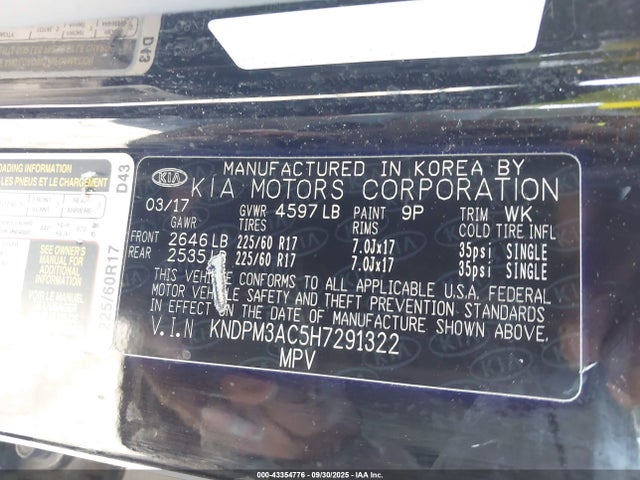 KIA gdi theta ii 2017 KNDPM3AC5H7291322 Image 9