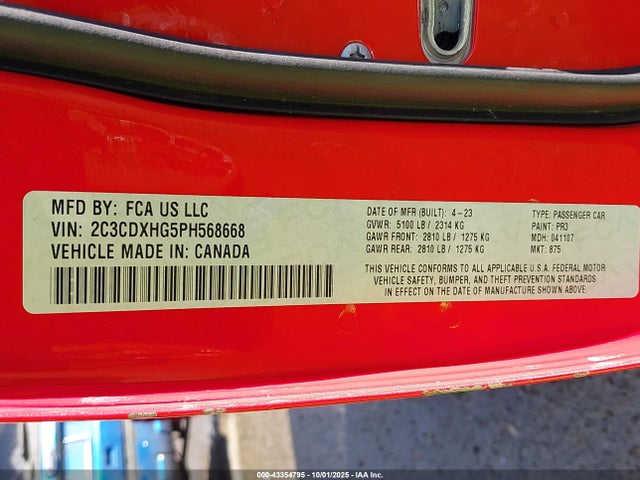 2C3CDXHG5PH568668 Dodge Charger