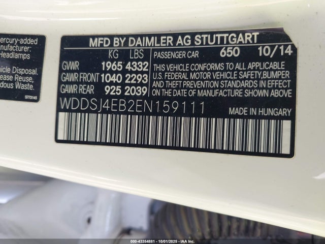 Mercedes-Benz CLA-Class 2014 WDDSJ4EB2EN159111 Image 9