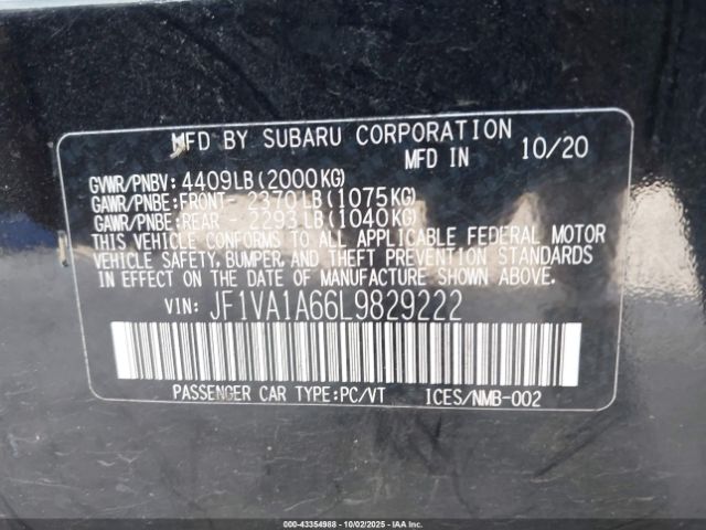 2020 SUBARU WRX JF1VA1A66L9829222 Photo 8