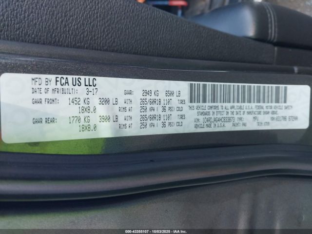 2017 DODGE DURANGO 1C4RDJAG4HC833873 Photo 8