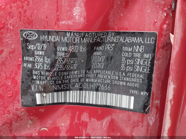 Hyundai Santa Fe Se 2020 5NMS2CAD0LH172636 Image 9