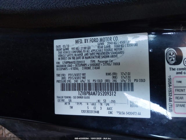 2013 FORD MUSTANG 1ZVBP8AM7D5209312 Photo 8