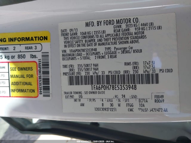 2014 FORD FUSION 1FA6P0H78E5353948 Photo 8