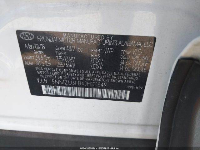 2018 HYUNDAI SANTA FE SPORT 5NMZU3LB4JH101649 Photo 8