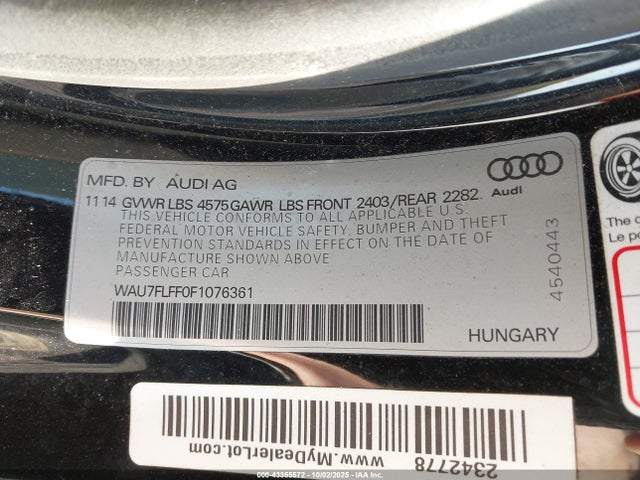 2015 AUDI A3 WAU7FLFF0F1076361 Photo 8