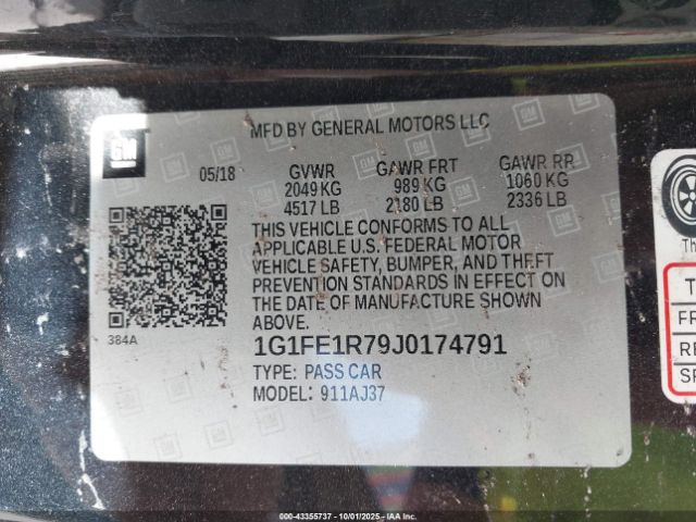 2018 CHEVROLET CAMARO 1G1FE1R79J0174791 Photo 8