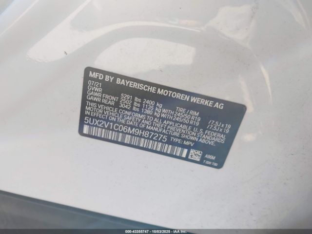 2021 BMW X4 5UX2V1C06M9H87275 Photo 8