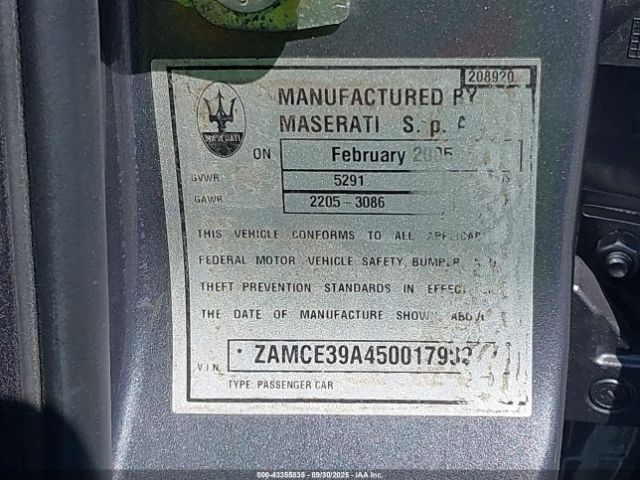2005 MASERATI QUATTROPORTE ZAMCE39A450017902 Photo 8