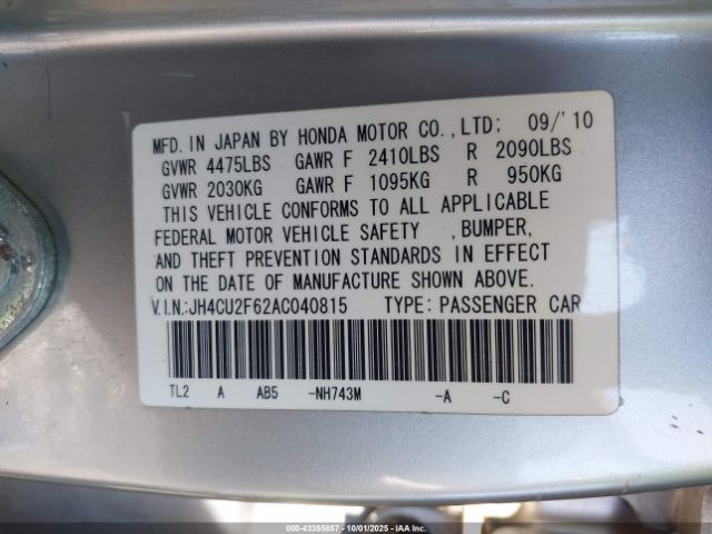 2010 ACURA TSX JH4CU2F62AC040815 Photo 8