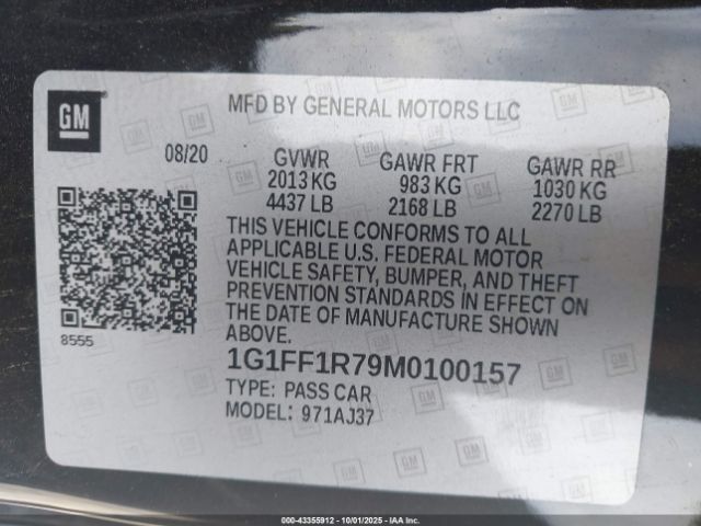 2021 CHEVROLET CAMARO 1G1FF1R79M0100157 Photo 8