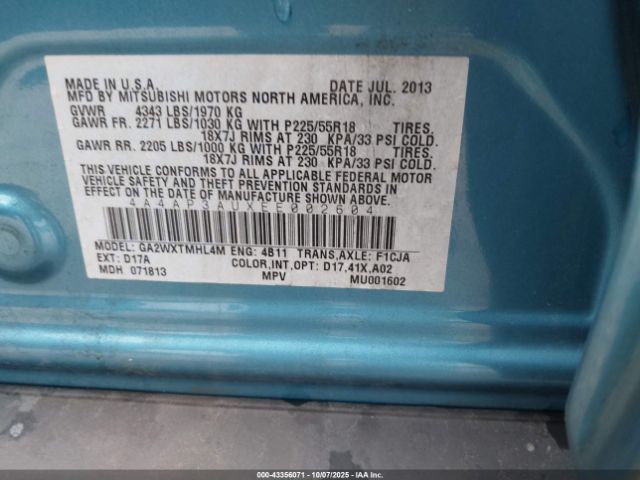 2014 MITSUBISHI OUTLANDER SPORT 4A4AP3AUXEE002604 Photo 8