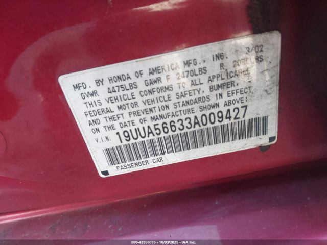 2003 ACURA TL 19UUA56633A009427 Photo 8