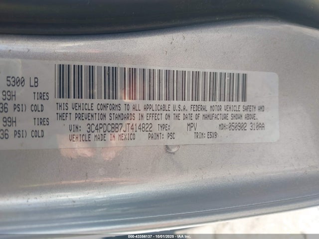 Dodge 2018 2018 3C4PDCBB7JT414822 Image 9