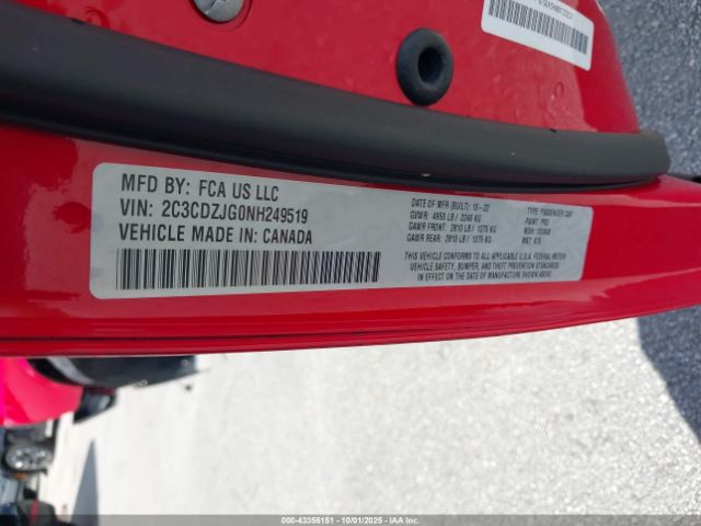 2022 DODGE CHALLENGER 2C3CDZJG0NH249519 Photo 8