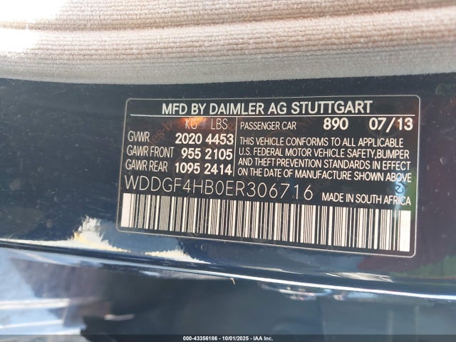 WDDGF4HB0ER306716 Mercedes-Benz C-Class