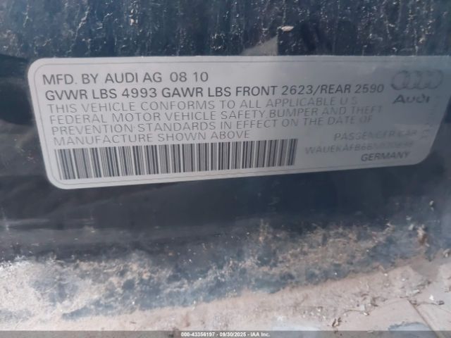 2011 AUDI A6 WAUEKAFB6BN020898 Photo 8