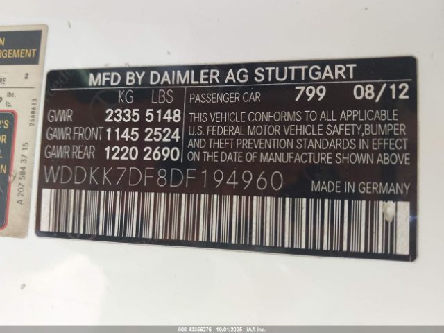 2013 MERCEDES-BENZ E 550 WDDKK7DF8DF194960 Photo 8