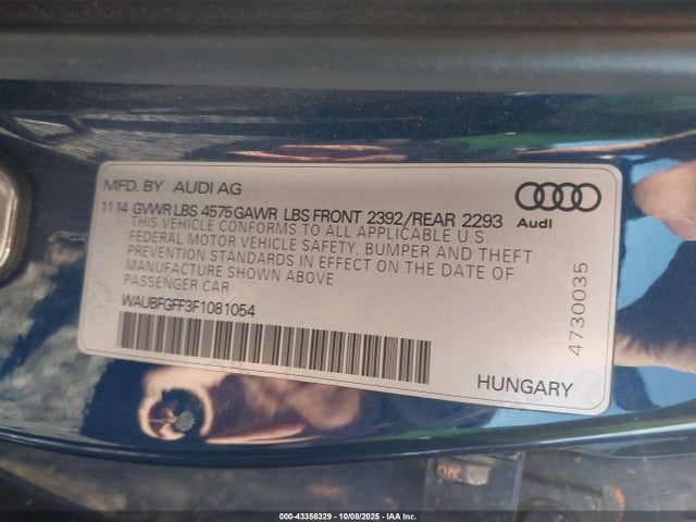 2015 AUDI A3 WAUBFGFF3F1081054 Photo 8