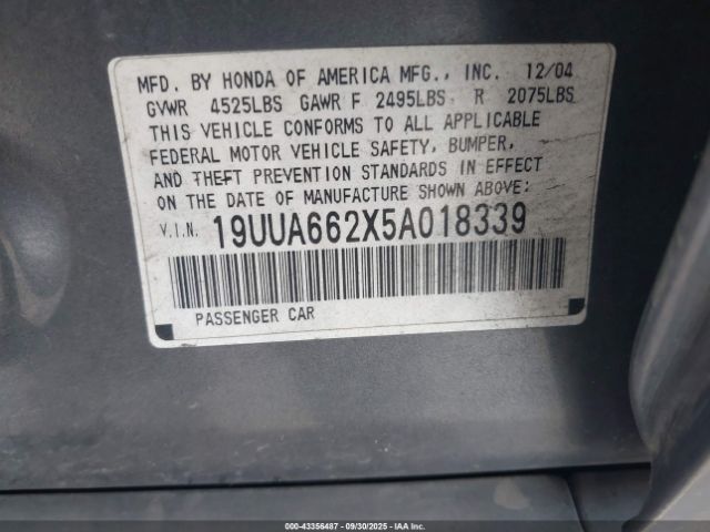 2005 ACURA TL 19UUA662X5A018339 Photo 8