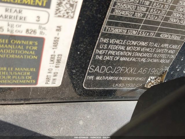 2020 JAGUAR F-PACE SADCJ2FXXLA619623 Photo 8