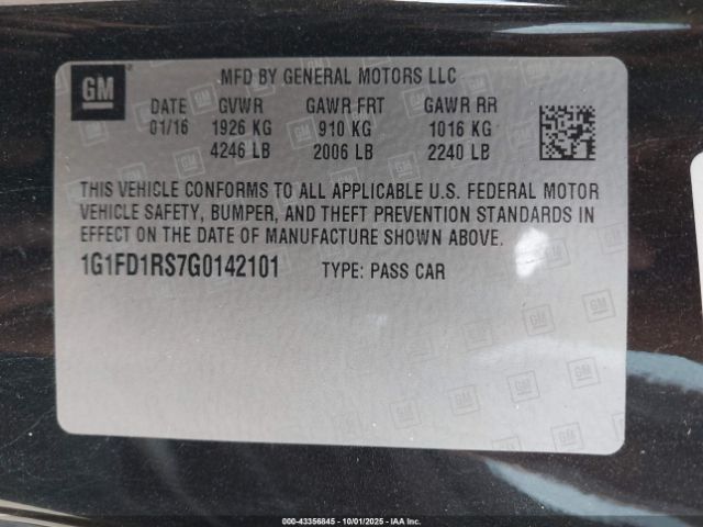 2016 CHEVROLET CAMARO 1G1FD1RS7G0142101 Photo 8