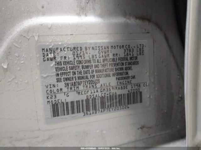 Nissan 2014 2014 3N1AB7AP7EY205026 Image 9