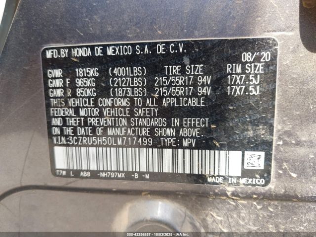 2020 HONDA HR-V 3CZRU5H50LM717499 Photo 8